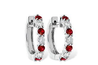 H046-39294: EARRINGS .64 RUBY 1.05 TGW
